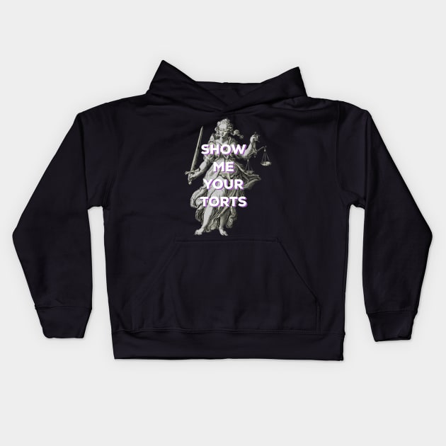 Funny Lawyer - show me your torts Kids Hoodie by PincGeneral